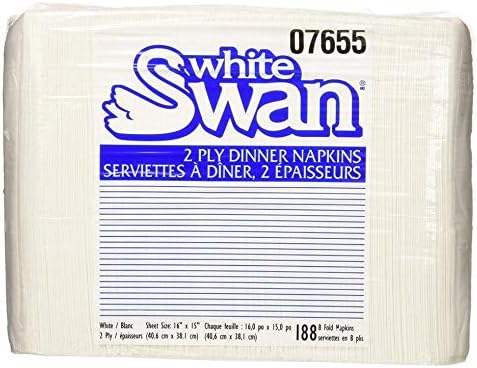 White Swan 8 Fold Dinner Napkin 2 Ply