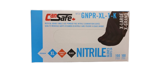 Cansafe Medical Grade Black Nitrile Powder Free Gloves 5 Mil