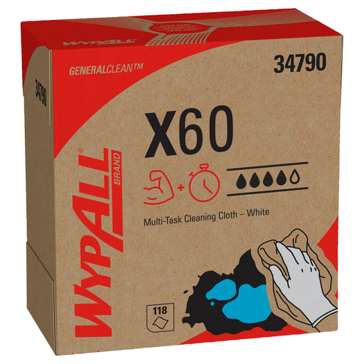 Wypall X60 Wipers 8.34" X 16.8" - 10 X 118 Wipers/Box