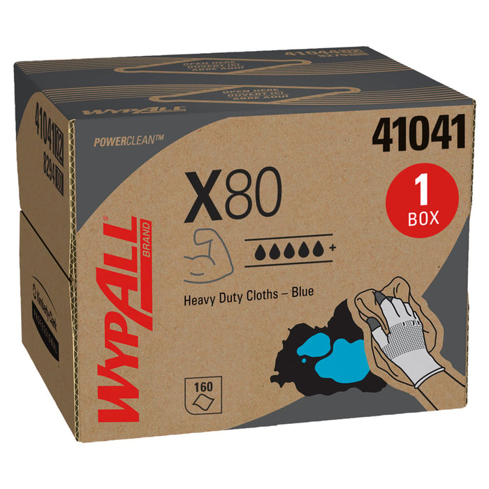 Wypall X80 Power Clean Heavy Duty Cloths- 160 Sheets/Box
