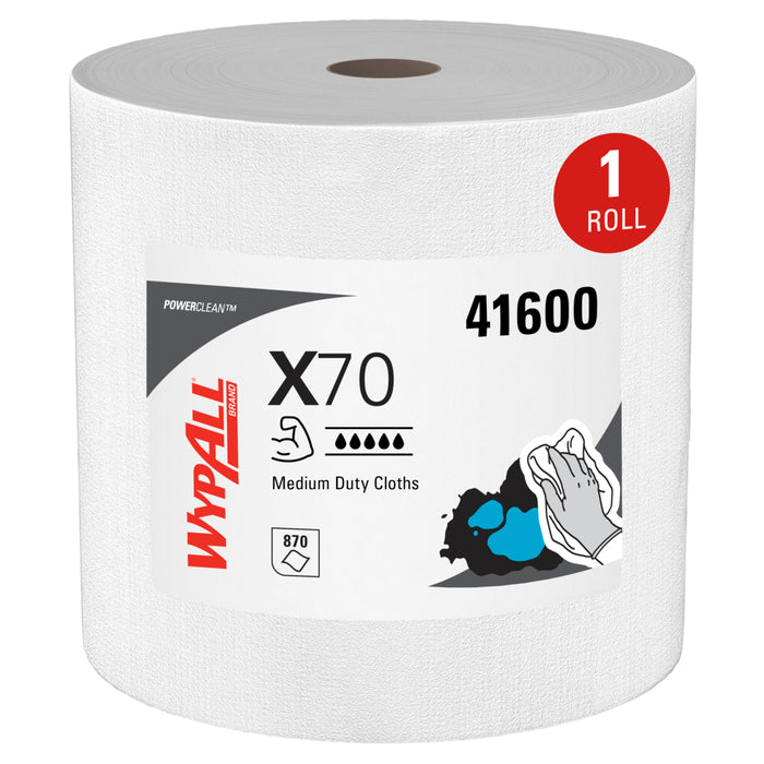 Wypall X70 Power Clean Medium Duty Cloths - 1 Roll X 870 Sheets