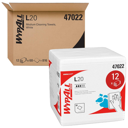 Wypall L20 Wipers - 12 Packs X 68 Sheets