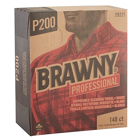 GP PRO Brawny Professional P200 Disposable Cleaning Towel - 5 Packs x 166 Sheets