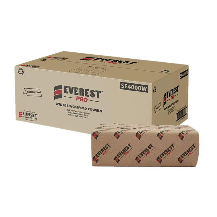 Everest Pro Singlefold Towel White - SF4000W