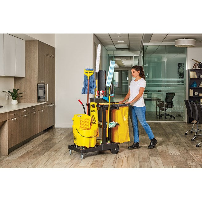Rubbermaid Janitor Cleaning Cart with Zippered Vinyl Bag