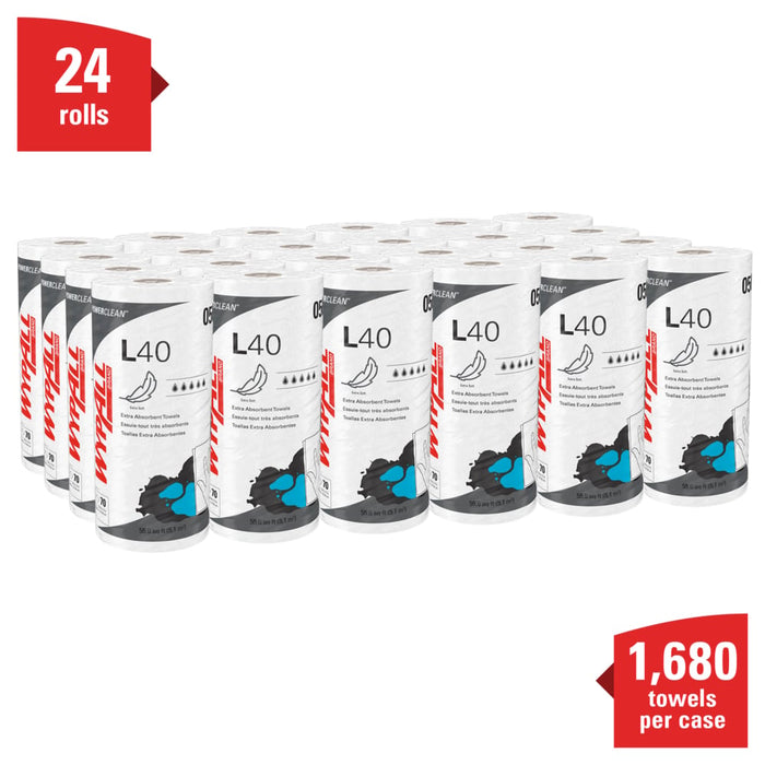 Kimberly Clark 05027 Wypall L40 White - 24 Boxes X 70 Sheets