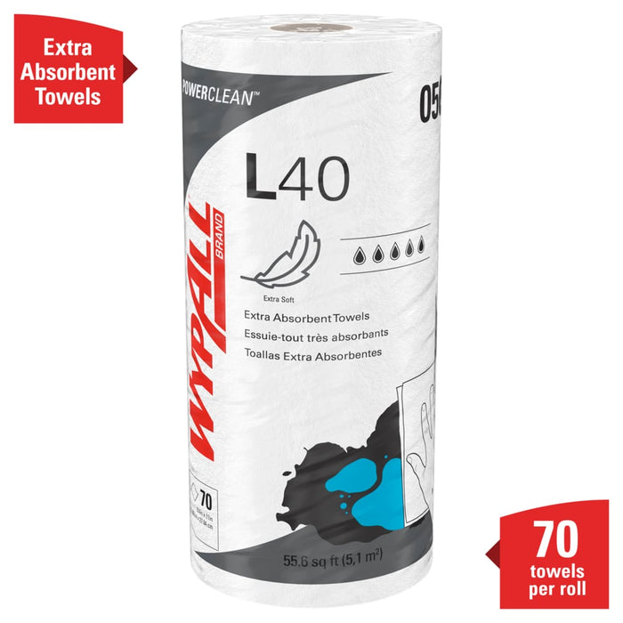 Kimberly Clark 05027 Wypall L40 White - 24 Boxes X 70 Sheets