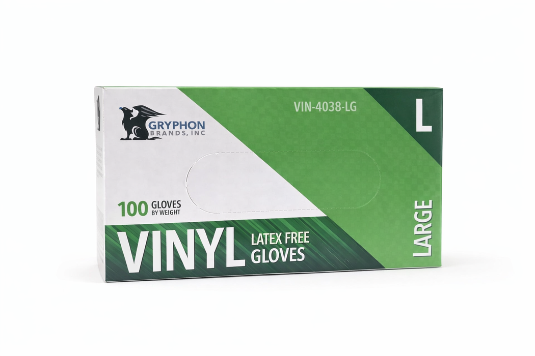 Gryphon Clear Vinyl  Gloves Powder Free - 100/Box