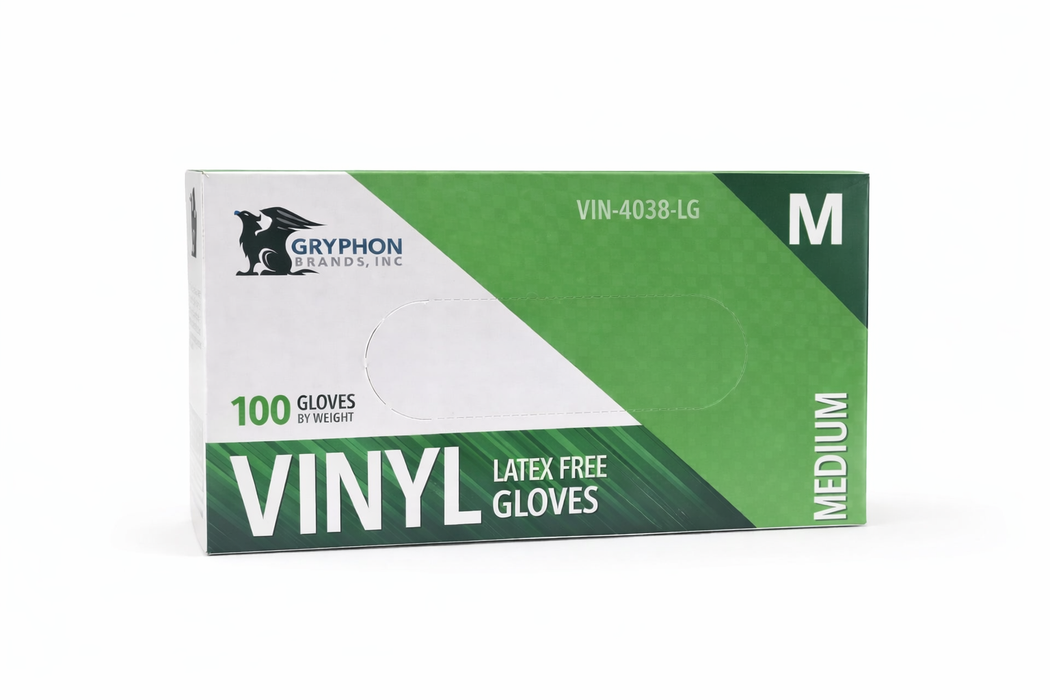 Gryphon Clear Vinyl  Gloves Powder Free - 100/Box