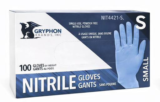 Gryphon 4 Mil Powder Free Blue Nitrile Gloves - 100 Gloves/Box