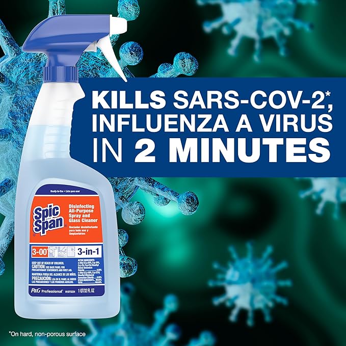 Spic and Span Disinfecting All-Purpose Spray and Glass Cleaner RTU -  8 X 945 mL