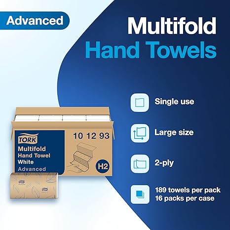 Tork Advanced Xpress Multifold White Hand Towel, 3-Panel - 101293