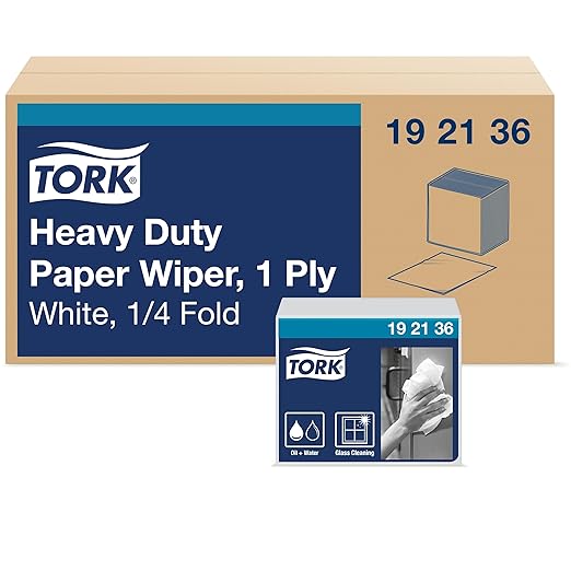 Tork Heavy-Duty Paper Wiper, 1/4 Fold - 16 Packs x 56 Sheets