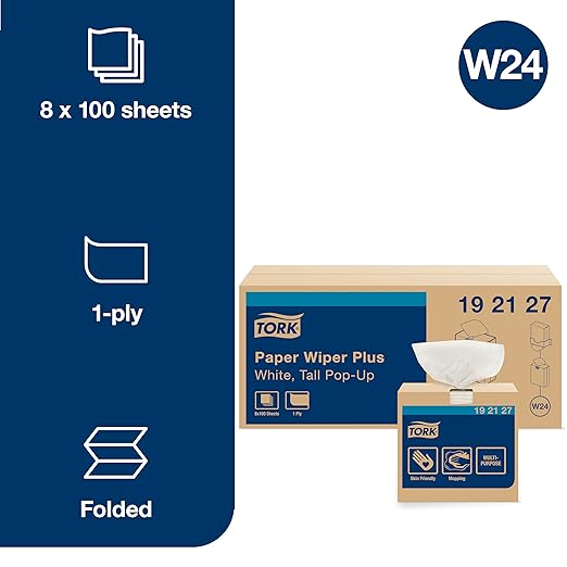 Tork Paper Wiper Plus 9.5" X 16.5" - 8 X 100/Box