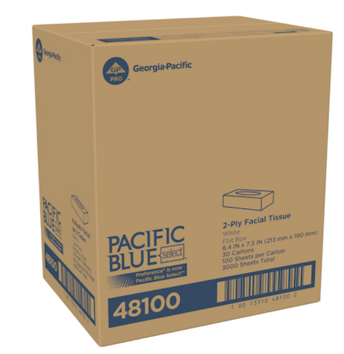 Georgia Pacific Pacific Blue Select Flat Box Facial Tissue - 48100