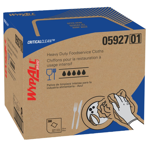 05927 Wypall X70 Foodservice Wipers Blue - 300/Box