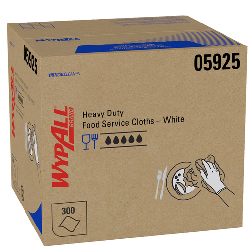 05925 Wypall X70 Foodservice Wipers White - 300/Box