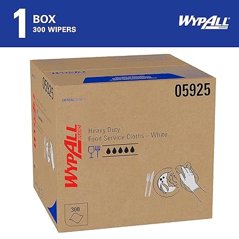 05925 Wypall X70 Foodservice Wipers White - 300/Box