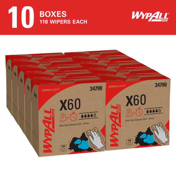 Wypall X60 Wipers 8.34" X 16.8" - 10 X 118 Wipers/Box