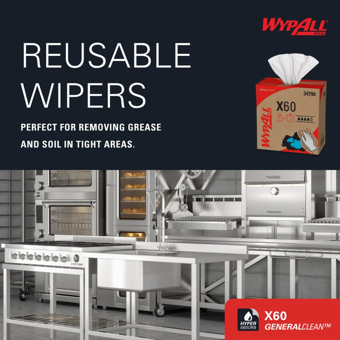 Wypall X60 Wipers 8.34" X 16.8" - 10 X 118 Wipers/Box
