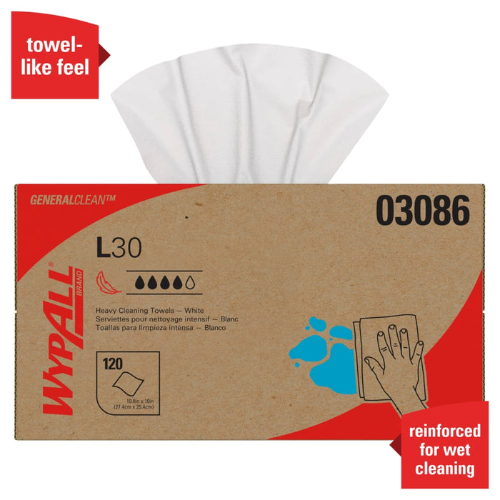 03086 Wypall L30 White - 10 Boxes X 120 Sheets