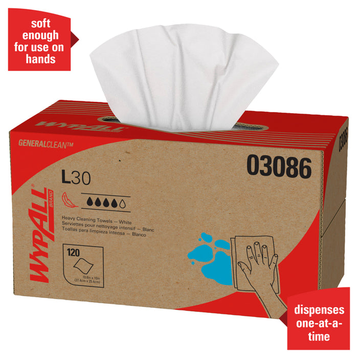 03086 Wypall L30 White - 10 Boxes X 120 Sheets