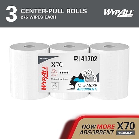 Wypall X70 Wipers - 3 Rolls X 275 Sheets