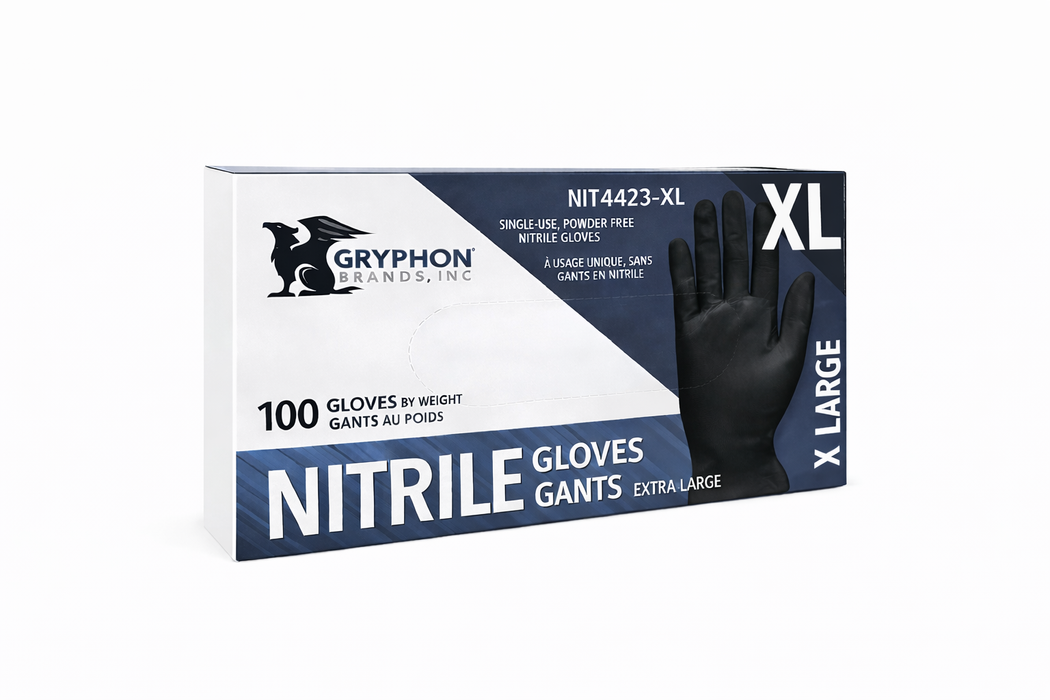 Gryphon Black Nitrile Powder Free Gloves 5 Mil