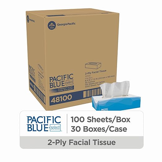 Georgia Pacific Pacific Blue Select Flat Box Facial Tissue - 48100