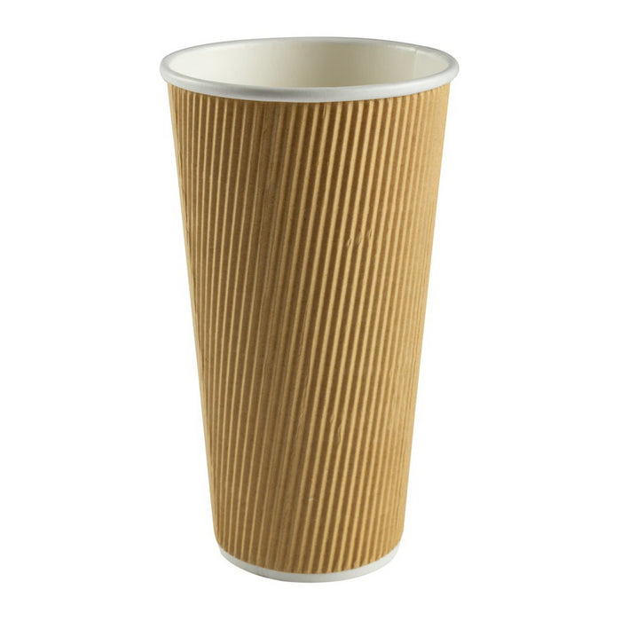 20 oz - Nature Kraft Ripple Hot Cup - 500/case
