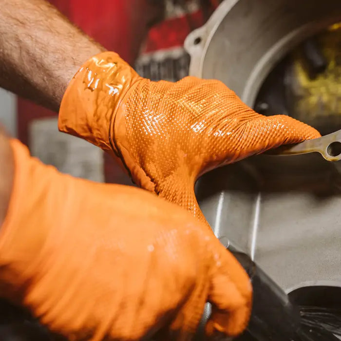 First Glove Heavy Duty Industrial 8 Mil Orange Gloves - 10 Boxes/Case