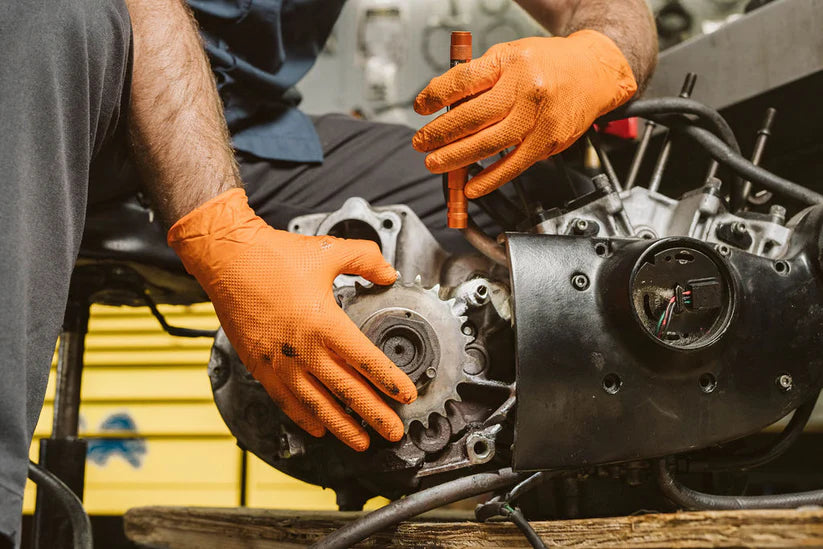 First Glove Heavy Duty Industrial 8 Mil Orange Gloves - 10 Boxes/Case