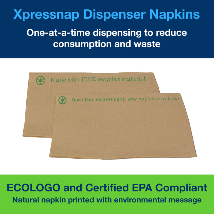 Tork Universal Xpressnap Environmental Print Dispenser Napkins – Natural