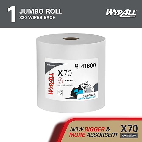 Wypall X70 Power Clean Medium Duty Cloths - 1 Roll X 870 Sheets