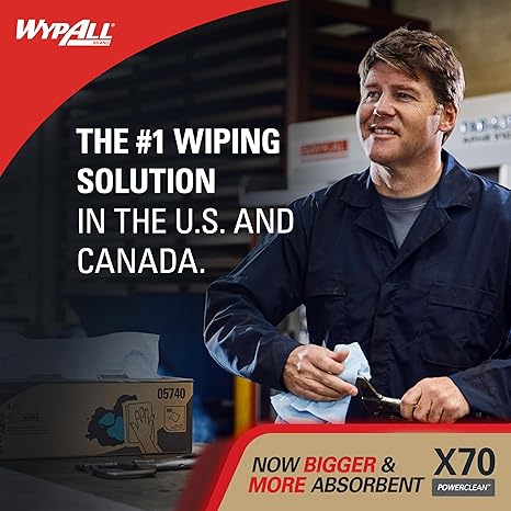 Wypall X70 Power Clean Medium Duty Cloths - 1 Roll X 870 Sheets
