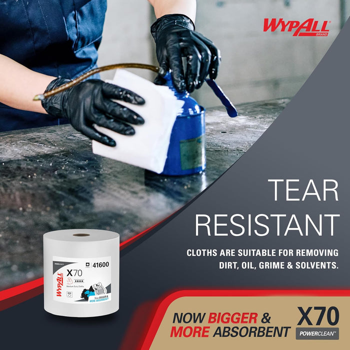 Wypall X70 Power Clean Medium Duty Cloths - 1 Roll X 870 Sheets