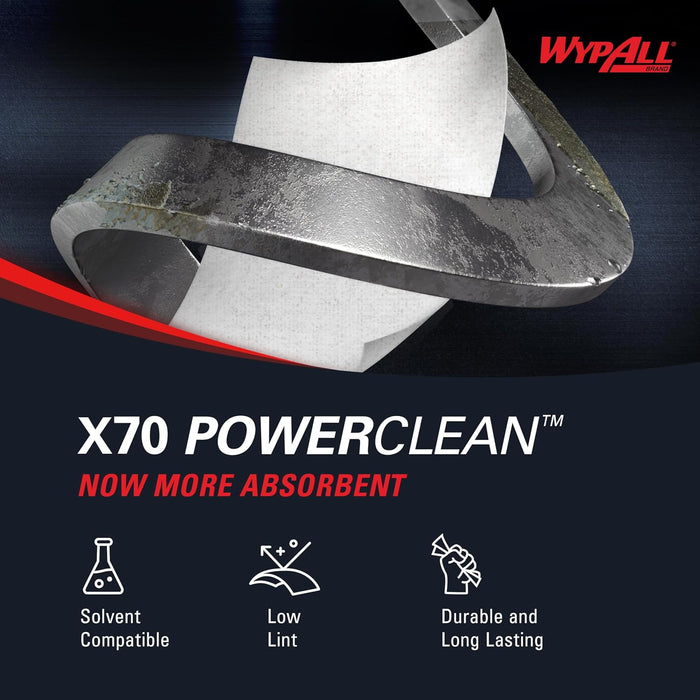 Wypall X70 Power Clean Medium Duty Cloths - 1 Roll X 870 Sheets