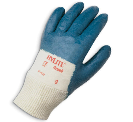 Ansell Hylite Nitrile Palm Coated Gloves with Knit Wrist 47-400 - 12 Pairs/Pack