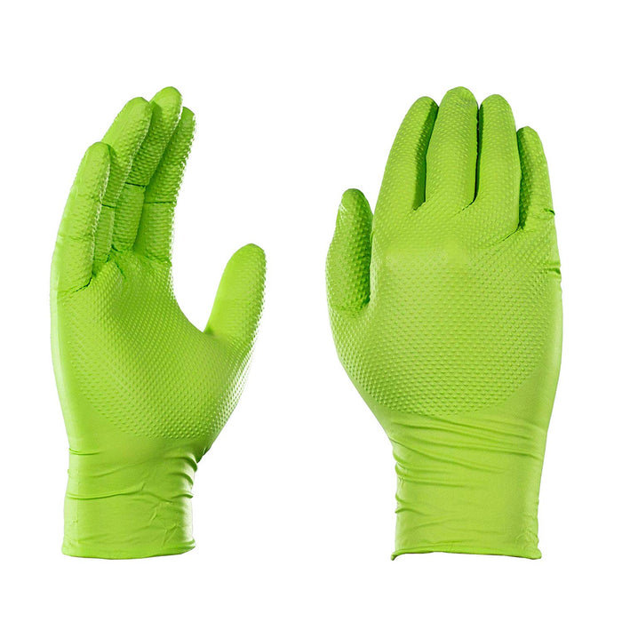 Gloveworks Heavy Duty Industrial 8 Mil Green Nitrile Gloves - 10 Boxes/Case
