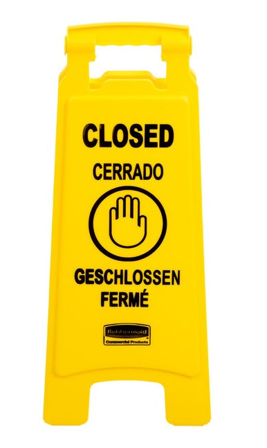 Rubbermaid "Closed" Multilingual Floor Sign