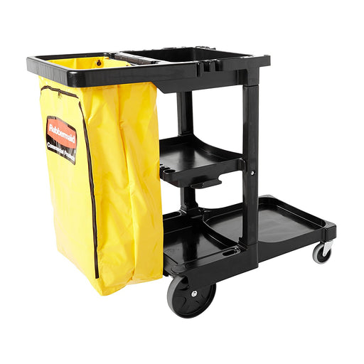 Rubbermaid Janitor Cleaning Cart with Zippered Vinyl Bag