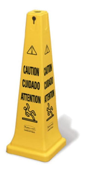Rubbermaid 25 Inch Multilingual Safety Cone "Caution"