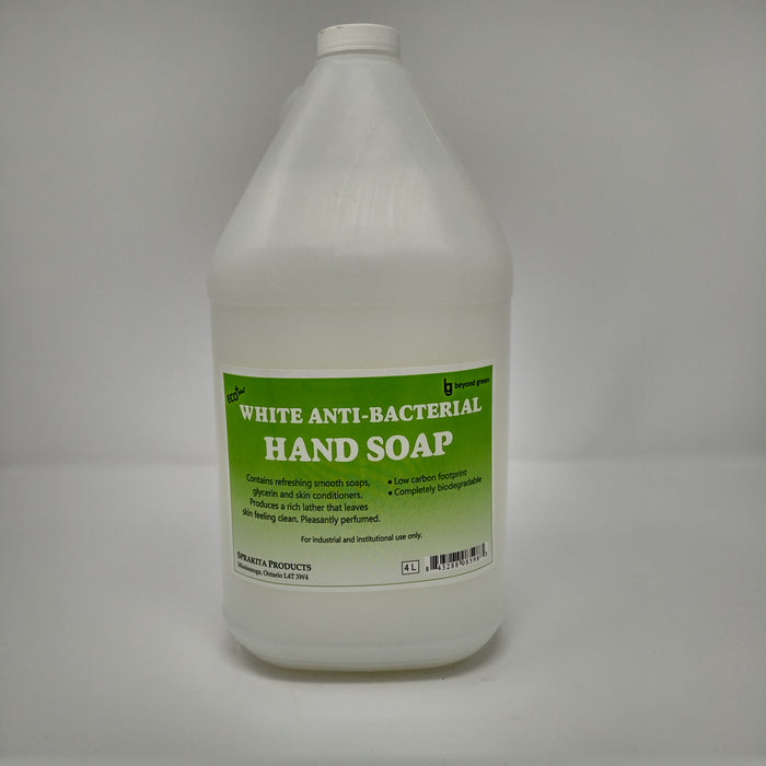 White Anti-Bacterial Hand Soap - 4 X 4 Litre