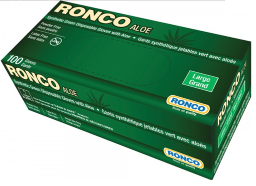 Ronco Aloe 4 Mil Synthetic Stretch Disposable Glove - 10 Boxes/Case