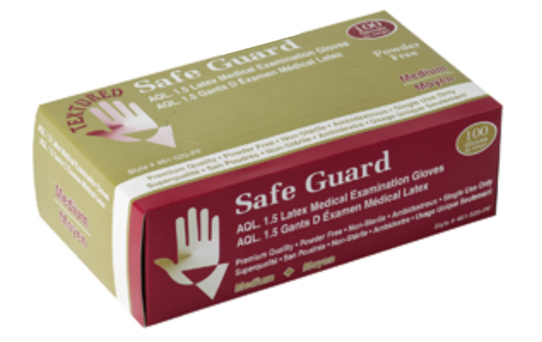 Safeguard Disposable Powder Free Latex Gloves (Medical Grade) - 10 Boxes/Case