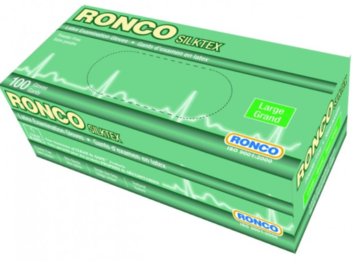 Ronco Silktex 5 Mil Powder Free Latex Gloves (Medical Grade) - 10 Boxes/Case
