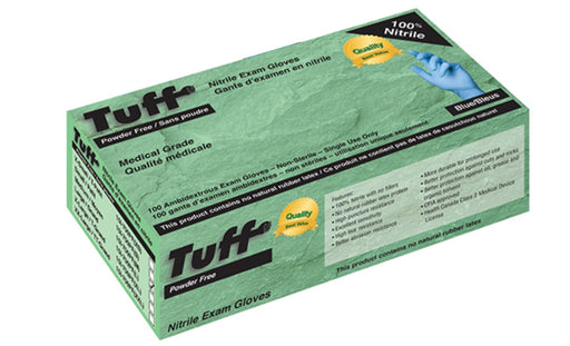 Tuff Powder Free 4 Mil Nitrile Gloves (Medical Grade)