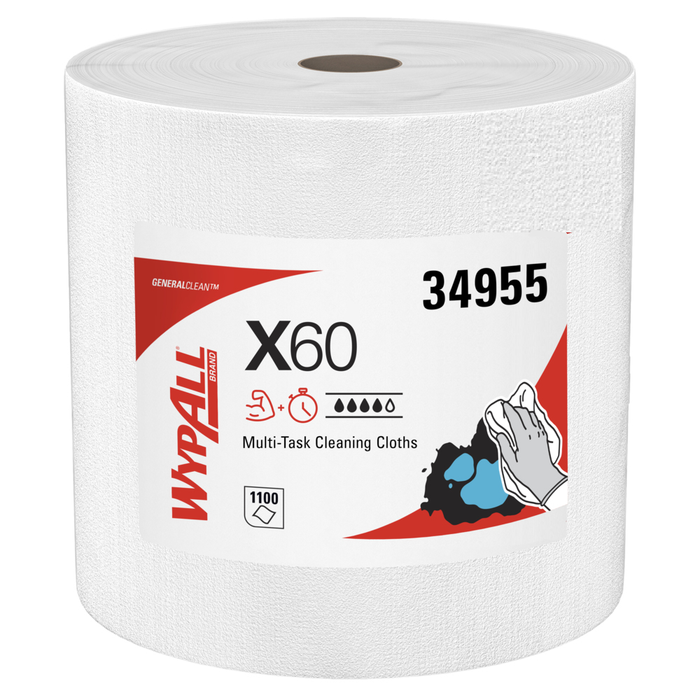 Wypall X60 Reusable Cloths - 1 Roll X 1100 Sheets