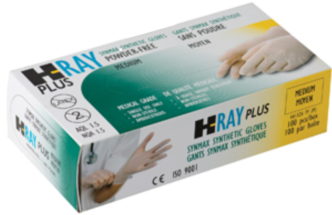 H-Ray Synmax Powder Free Synthetic Gloves (Medical Grade) - 10 Boxes/Case