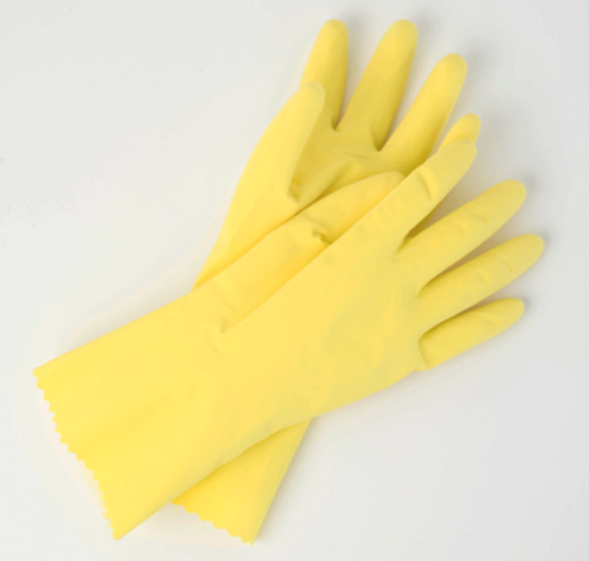 Yellow Unsupported Latex Gloves - 12 Pairs/Pack